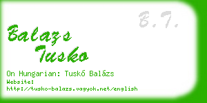 balazs tusko business card